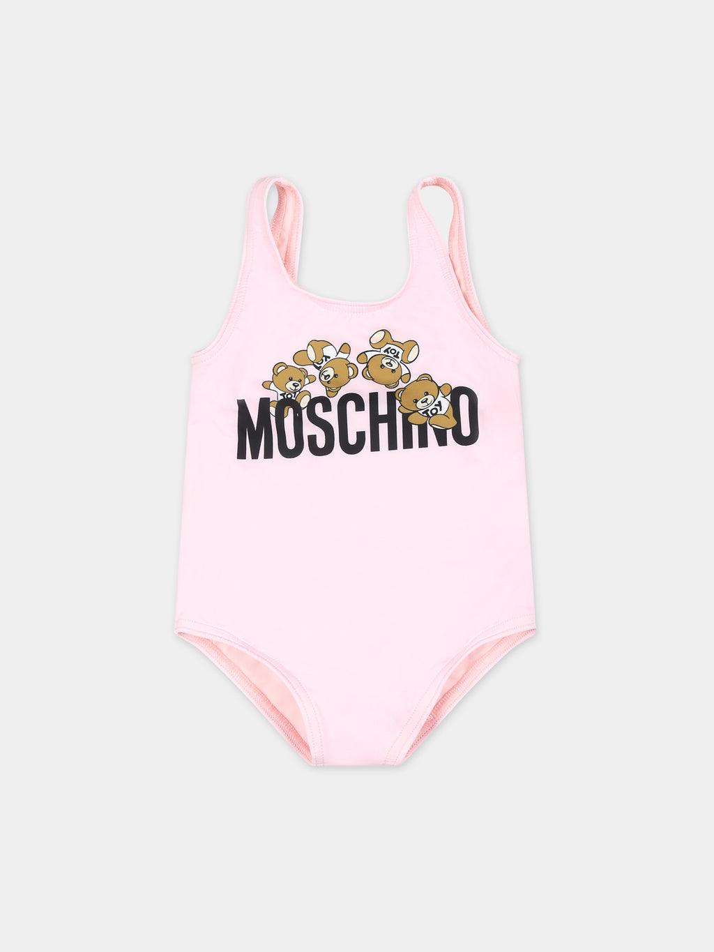 Pink swimsuit for baby girl with Teddy Bears
